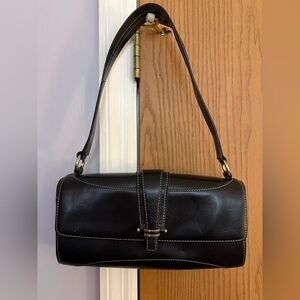 Vintage The Limited Black Faux Leather Shoulder Bag